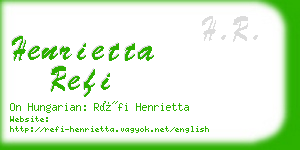 henrietta refi business card